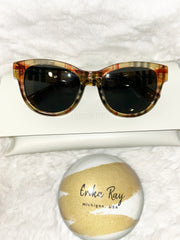 Burberry Check Round Sunglasses