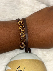 Fendi Brown Wrap Bracelet