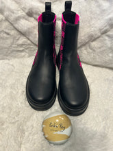 Gucci Pink & Black Leather Canvas Boots