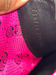 Gucci Pink & Black Leather Canvas Boots
