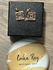 Chanel CoCo Mark Gold & Pink Earrings