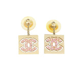 Chanel CoCo Mark Gold & Pink Earrings
