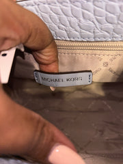 Michael Kors Blue Croc Embossed Serena Top Handle Bag
