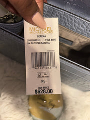 Michael Kors Blue Croc Embossed Serena Top Handle Bag