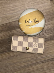 LV Damier Azur 4 Ring Key Holder