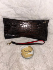 Louboutin Croc Embossed Clutch