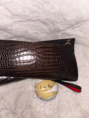 Louboutin Croc Embossed Clutch