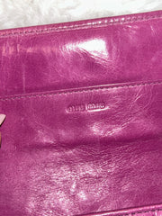 Miu Miu Pink Crinkled Long Wallet