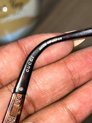 Gucci Brown Monogram Rectangular Frames