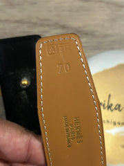 Hermes Tan Leather Gold H Buckle