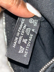 Hermes Black & White Stripe Canvas Tote Bag