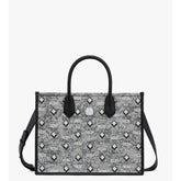 MCM Gray & Black Jacquard Visetos Tote