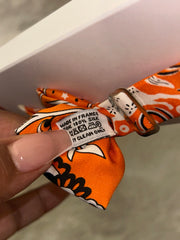 Hermes Silk Orange Bow Tie