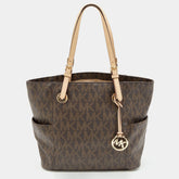 Michael Kors Brown Signature Jet Set Tote