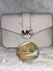 Michael Kors White Medium Carmen Flap Bag