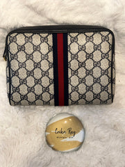 Gucci GG Navy Supreme Clutch
