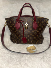 LV Monogram Canvas Flower Tote Bordeaux