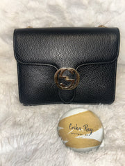 Gucci Black Calfskin Interlocking GG Bag