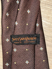 YSL Brown Silk Tie