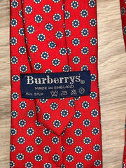Burberrys Vintage Red Silk Tie