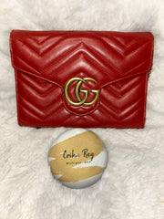 Gucci Red Marmont Wallet On Chain