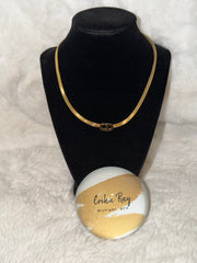 Christian Dior Gold Mesh CD Adjustable Necklace