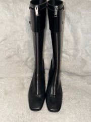 Mango Black Leather Boots