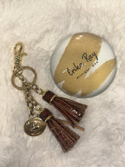 Brahmin Double Tassel Key Ring