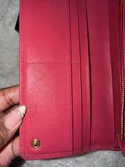 Prada Pink Saffiano Leather Continental Wallet