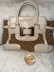 Gucci GG Canvas Queen Bow Top Handle Bag