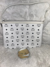 MCM White Visetos Pouch