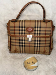Burberry Plaid Top Handle Bag