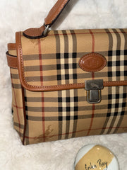 Burberry Plaid Top Handle Bag