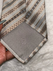 Chanel Neutral Colored Silk Tie