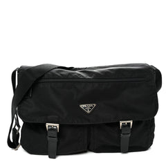 Prada Black Vintage Tessuto Nylon Messenger Bag