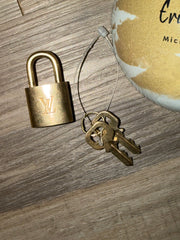 LV Gold Lock & Key Set- TWO KEYS