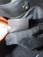 Gucci Black Denim Web Shoulder Bag