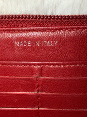 Chanel Red Leboy Caviar Leather Zip Wallet