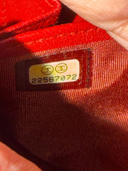 Chanel Red Leboy Caviar Leather Zip Wallet