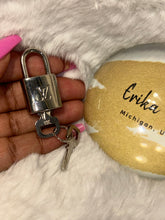 LV Silver Lock & Key Set