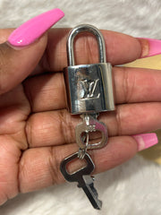 LV Silver Lock & Key Set