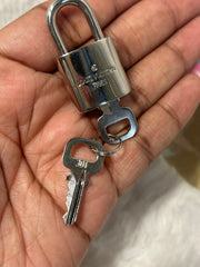 LV Silver Lock & Key Set