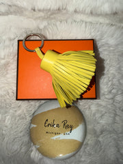 Hermes Lime Lambskin Carmen Key Ring