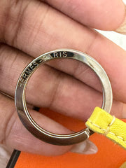 Hermes Lime Lambskin Carmen Key Ring