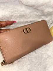 Dior Pink & Gold Zippy Long Wallet