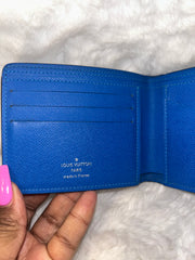 LV Black & Blue Taiga Bifold Wallet