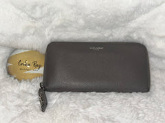 YSL Gray Zippy Wallet