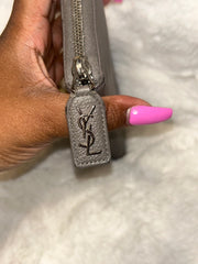YSL Gray Zippy Wallet