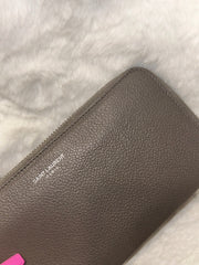 YSL Gray Zippy Wallet