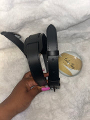 LV Black Leather Bando Strap